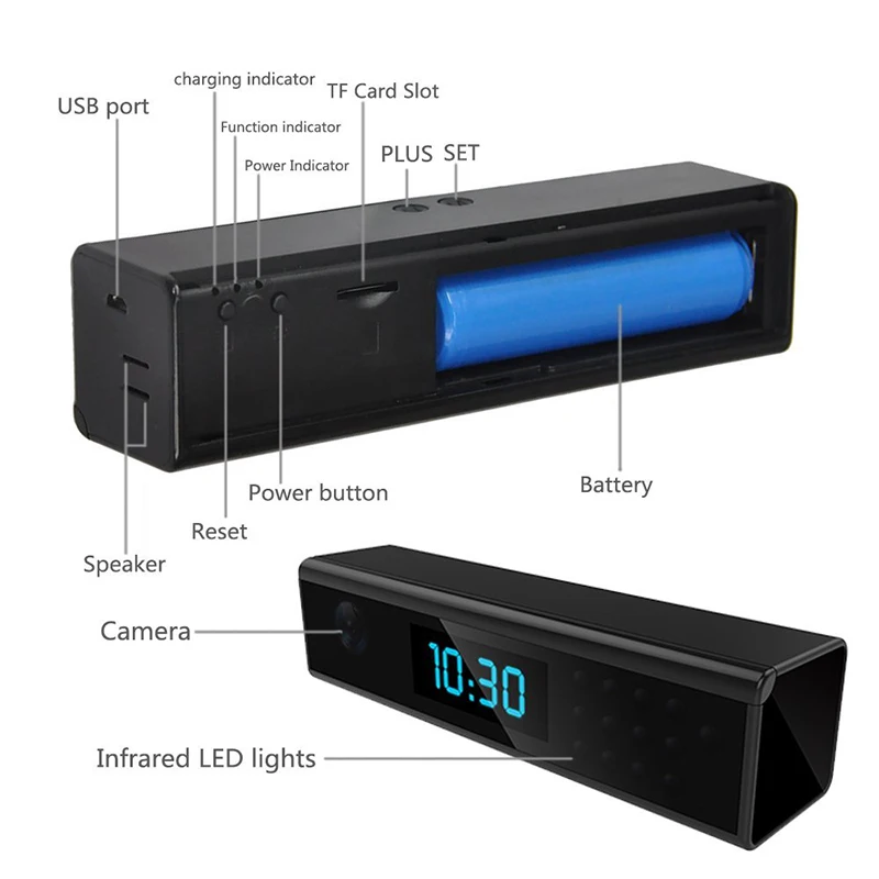 Wifi IP часы мини камера Full HD 1080P настольные секретная Камара Espia микро ночное