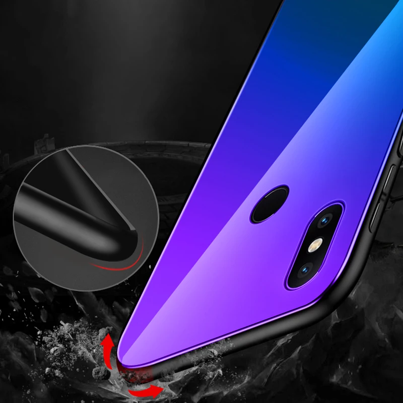 Case for Xiaomi Redmi 6 Pro Gradient Tempered Glass note7 note6 Note5 5a Plus S2 6a Cover fudna coque |