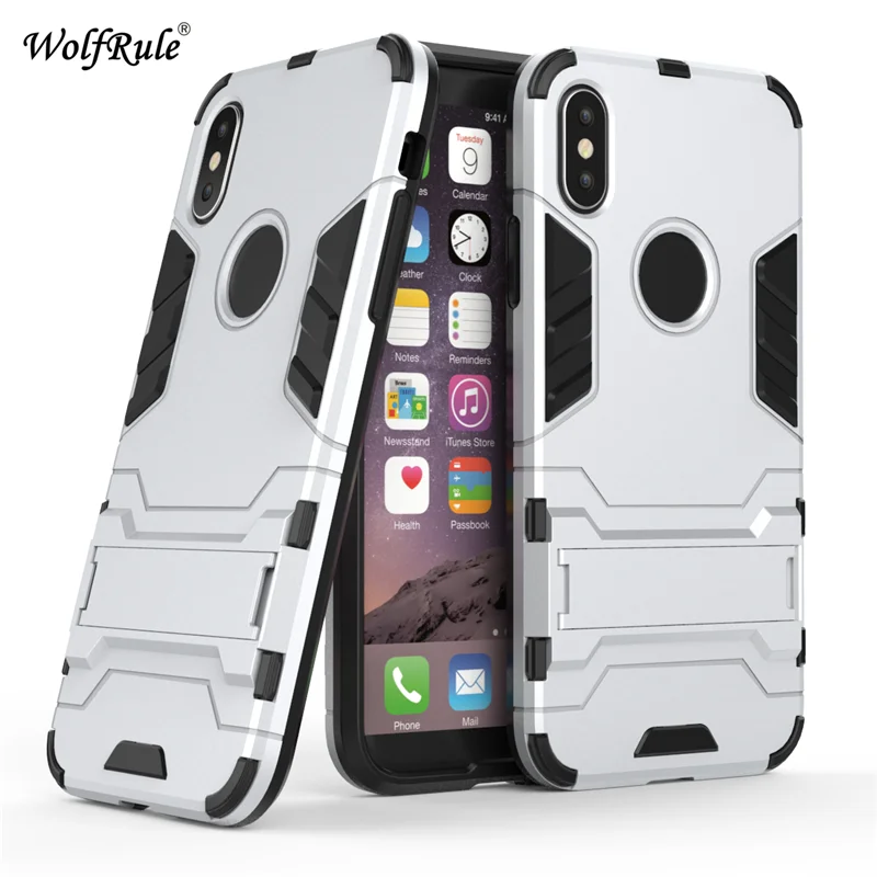 WolfRulesFor Hard Case Apple Iphone X Cover Silicone +Plastic For Holder Stand Funda | Мобильные телефоны и аксессуары