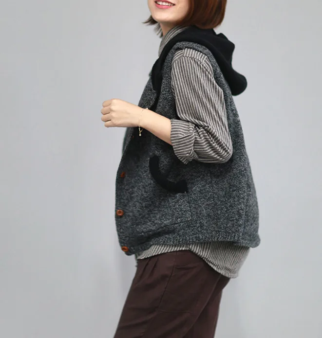 Mori Girl, Винтаж, Харадзюку, хиппи, Boho Vesten Dames Chandail Femme, вязаный жилет, кардиган, женская верхняя одежда с капюшоном, Manteau Veste, пальто
