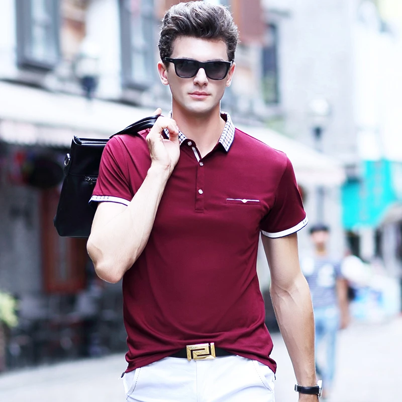 AIRGRACIAS мужская рубашка поло с воротником приталенная одноцветная для мужчин s