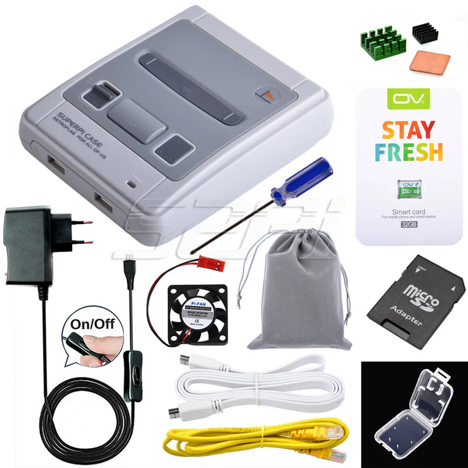 CASE Card Kit 52Pi Retroflag чехол SUPERPi-J NESPi Чехол комплект с дополнительным игровым контроллером сумка для переноски для Raspberry Pi 3 B Plus/3/2B - Цвет: CASE Card Kit