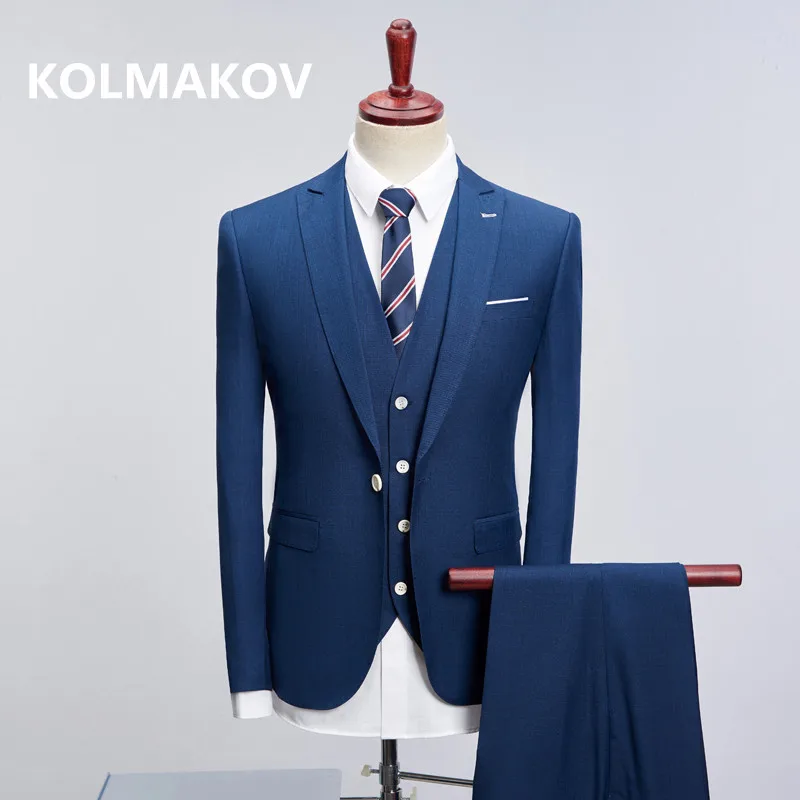 

Мужской деловой костюм, пиджак, жилет, брюки, 3 вида цветов