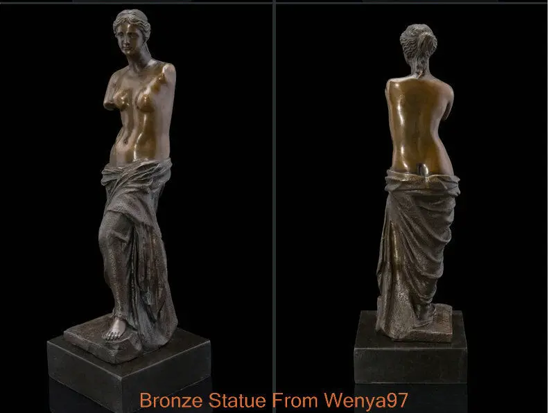 Скульптура SS арт деко афродит разбитые руки женская обнаженная бронзовая статуя