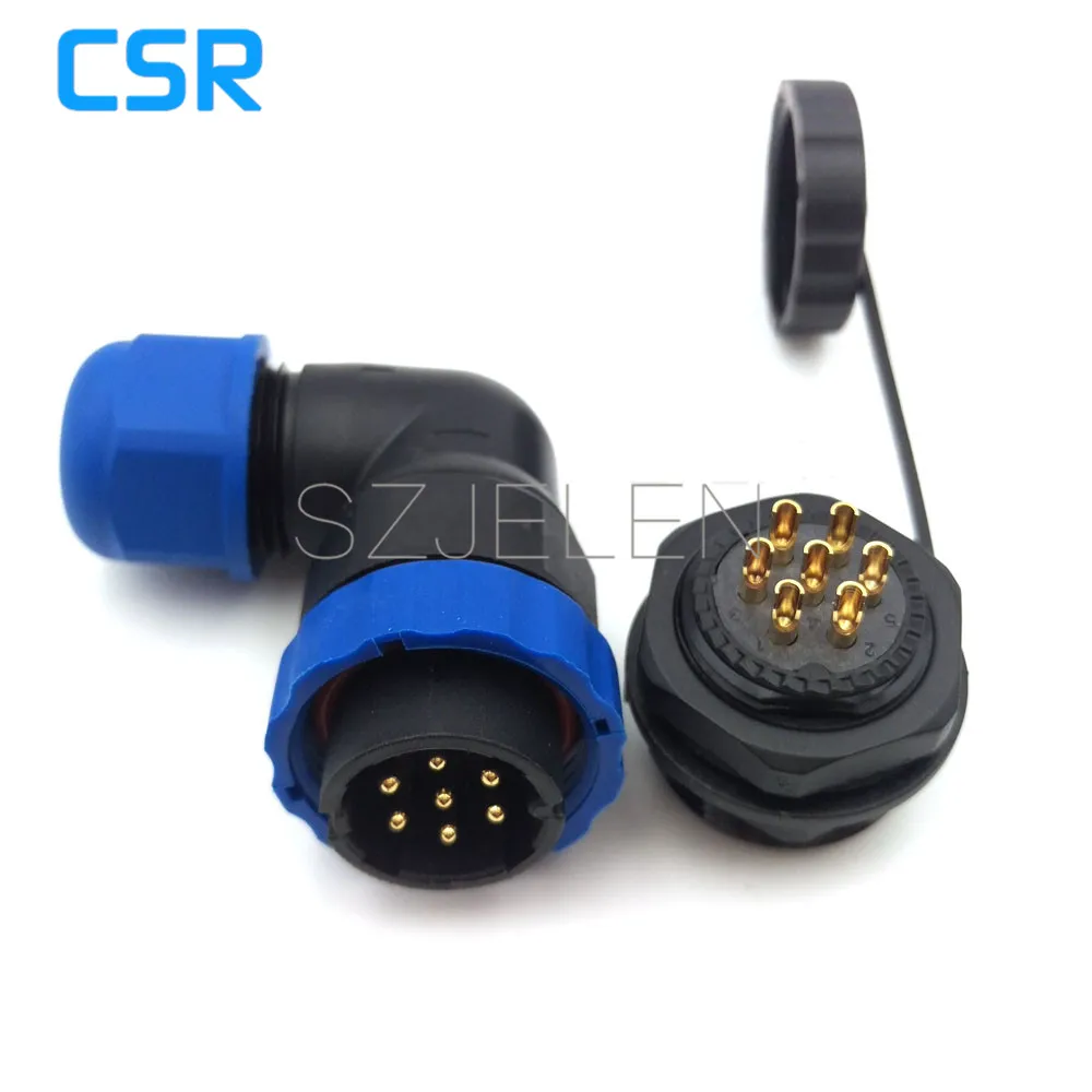 Водонепроницаемый разъем и розетка 7 контактов IP67 крепление на светодиодную
