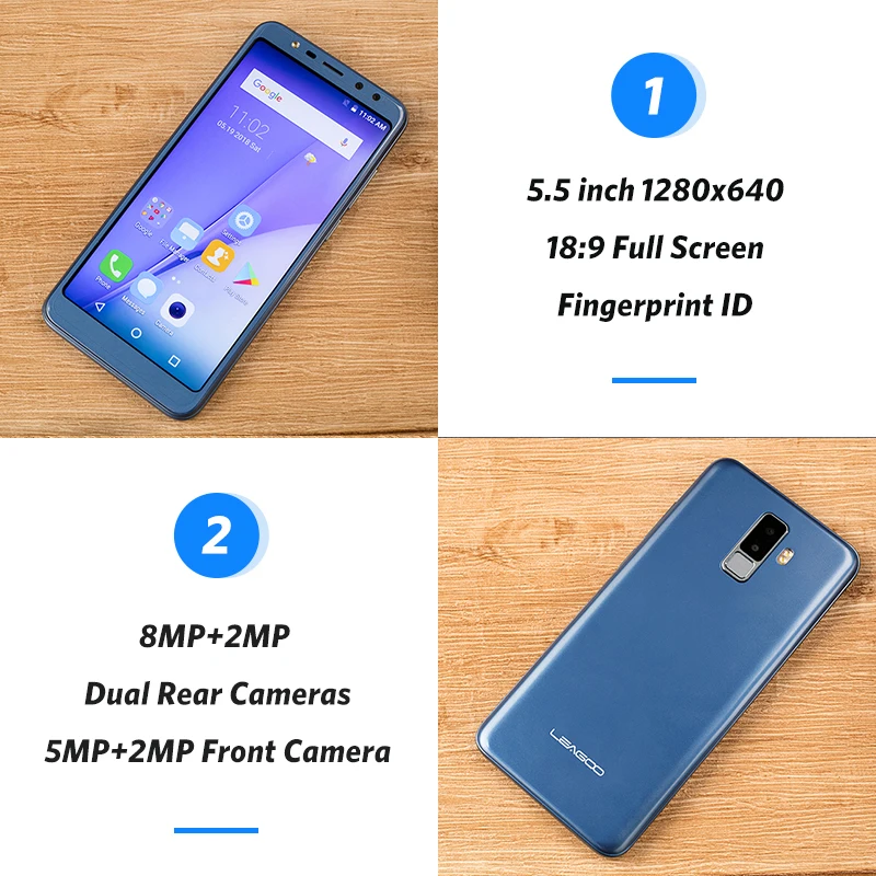 LEAGOO M9 5 &quotполноэкранный мобильный телефон Android 7 0 MT6580A четырехъядерный 2 ГБ + 16 Гб 8MP
