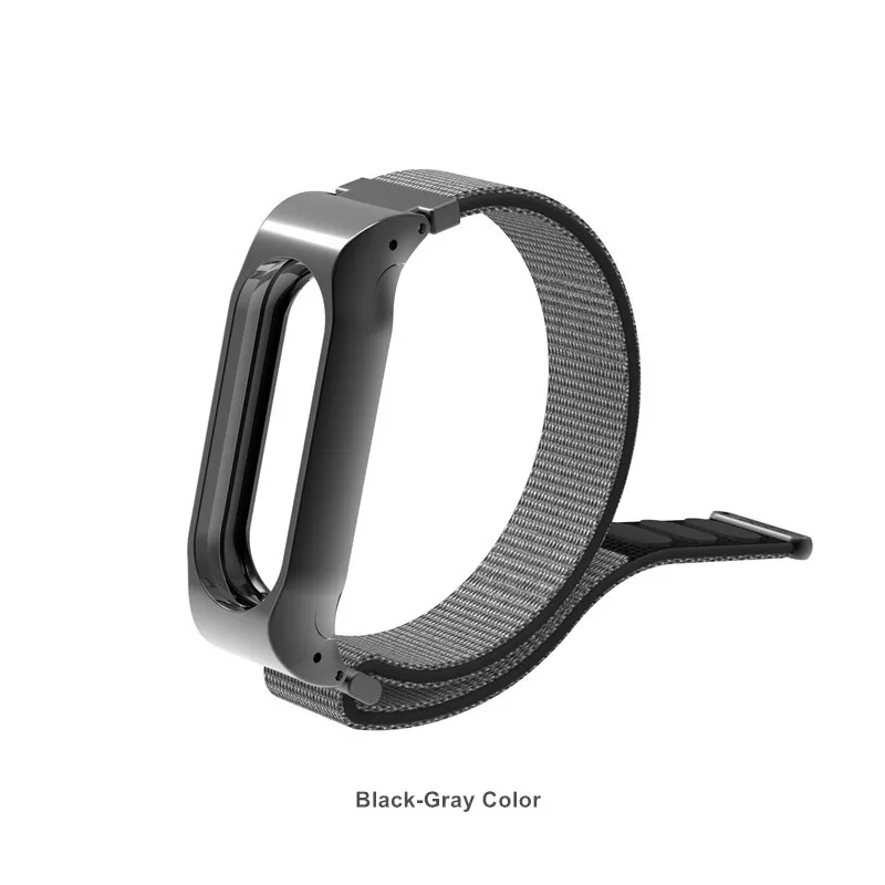 Black Gray Color Mi Band 2 ремешок нейлоновая петля для Xiaomi mi Группа 2 браслет mi Band 2 OLED Ремешок Браслет - Цвет: Black Gray Color