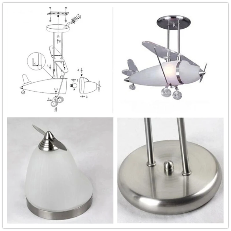 Современный ELK Lighting сатин никелевый Опора кулон самолет свет плафон лампа для