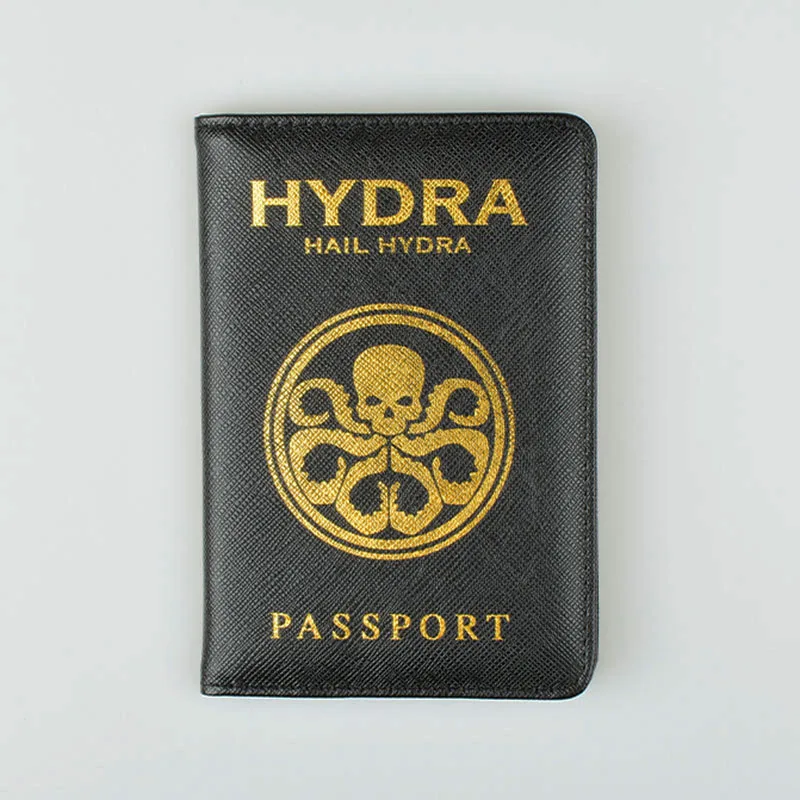 HEQUN Marvel, Мстители, Обложка для паспорта, Rfid, черная, из искусственной кожи, Hydra, держатель для паспорта, многофункциональный щит, для путешествий, чехол для паспорта, новинка