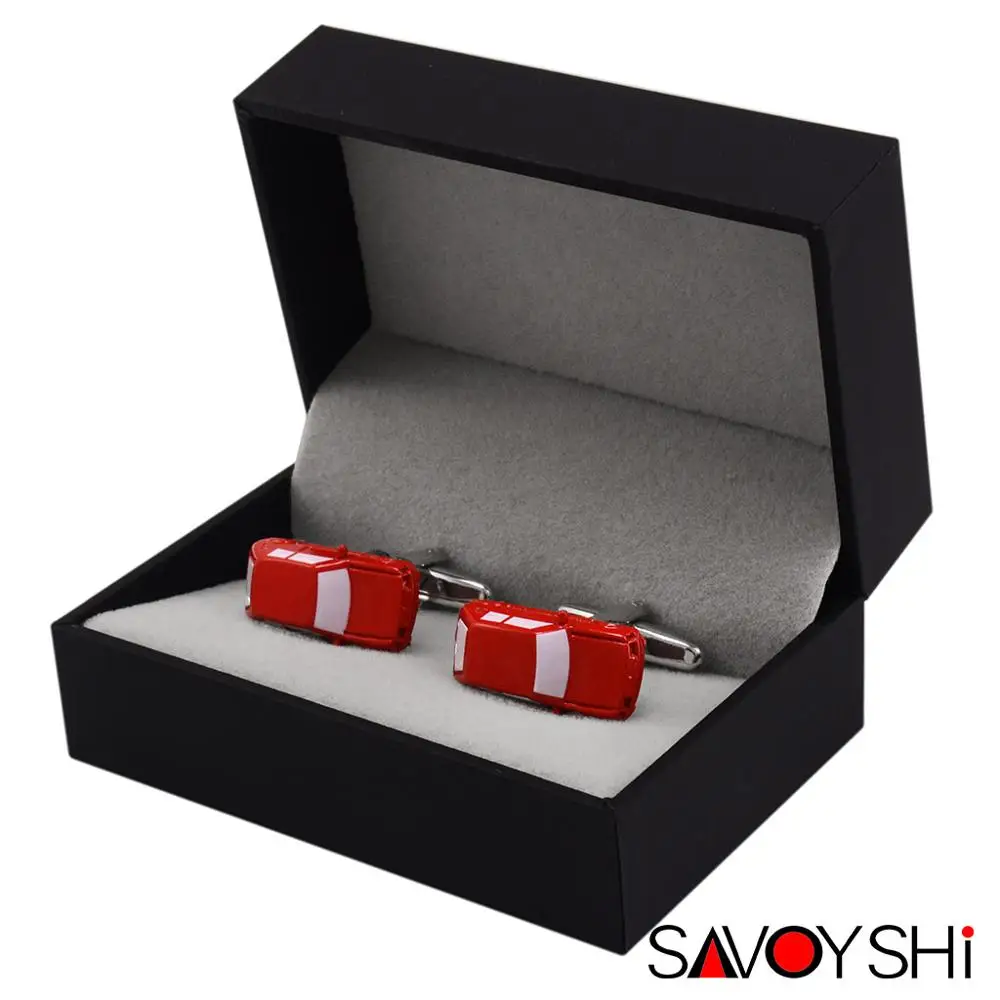 Мужские запонки SAVOYSHI модные с красной эмалью высокого качества|brand cufflinks for