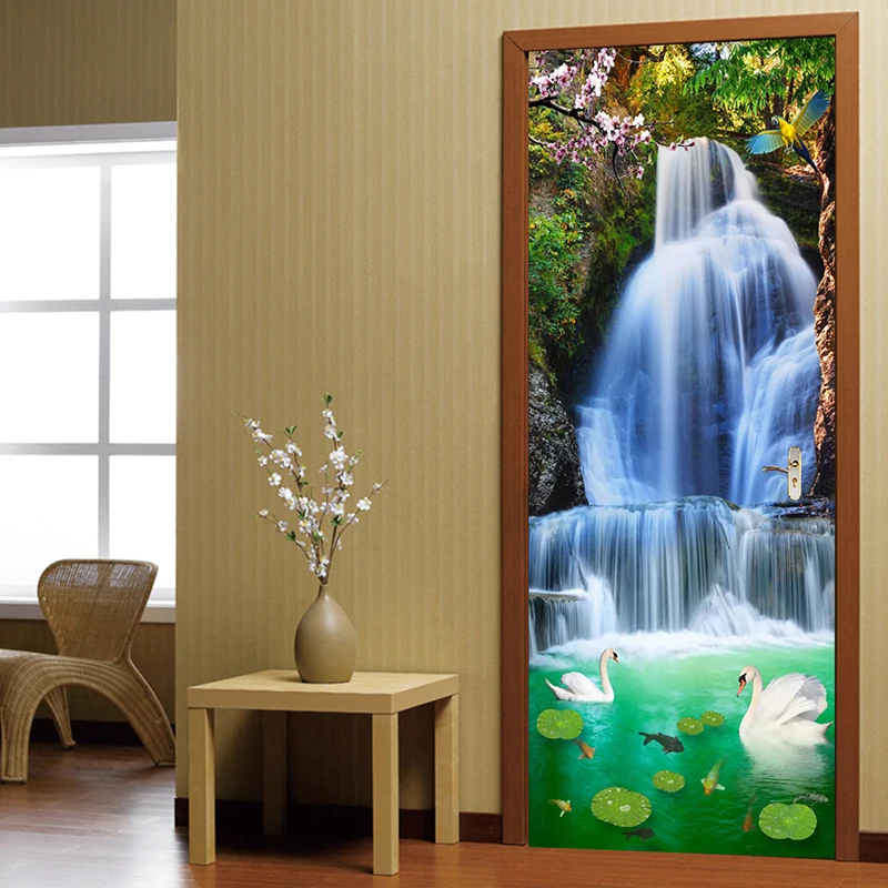 Фотообои 3D водопады Пейзаж Природа фрески Гостиная Обучение пожилая Спальня