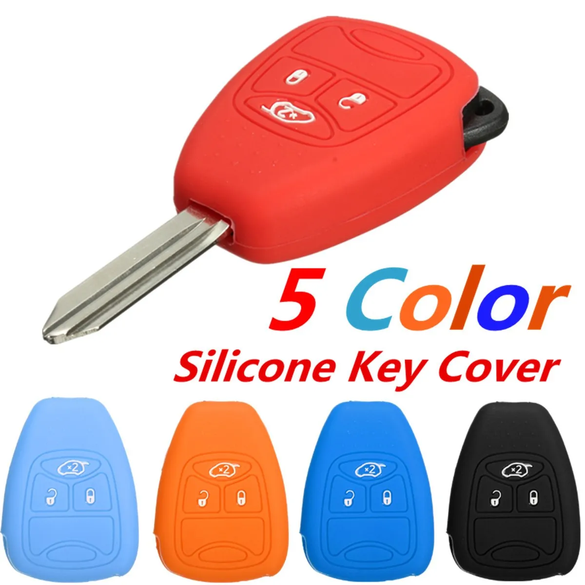 Силиконовый чехол для ключей с 3 кнопками Jeep /Commander /Cherokee /Wrangler|fob cover|silicone key fob