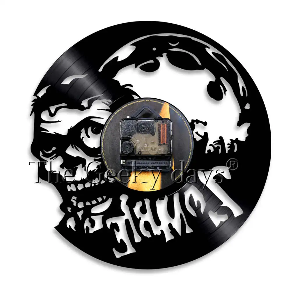 Zombie настенные часы ужас настенное искусство зомби инфекция винтажная виниловая