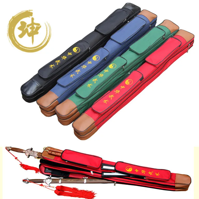 

New Double layers tai chi multifunctional sword bag , lengthen is 110cm,thickening sword bags free shipping