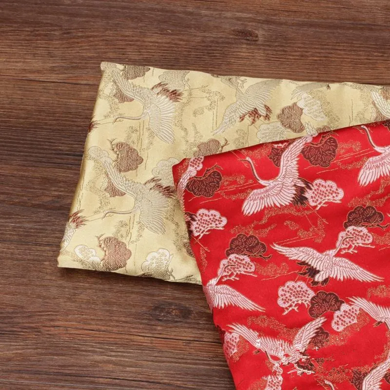 Жаккардовая ткань CF07 с жаккардовым рисунком журавлей для традиционной китайской