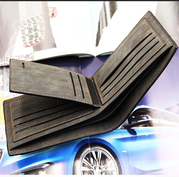 Роскошный кошелек PHAMOZ тонкий короткий Мужской мини высокого качества из кожи с