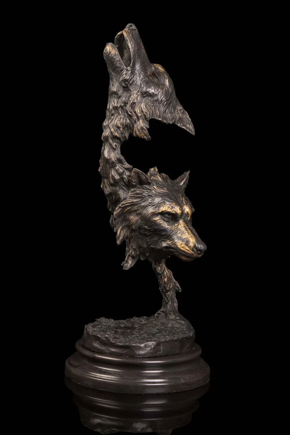 Искусство ремесла медные лучшие продажи бронзовые волчьи головы скульптуры