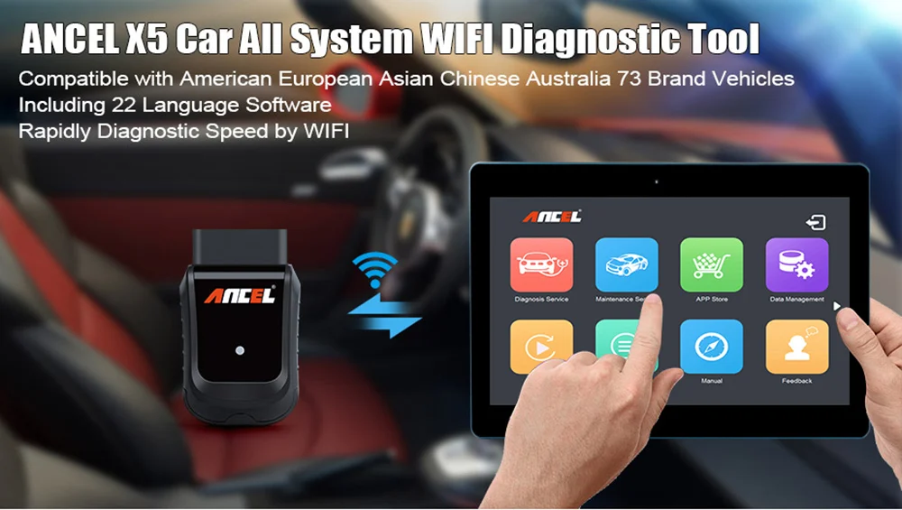 Ancel X5 Pro wifi полная система диагностический инструмент OBD2 автомобильный сканер ABS SRS сброс 11 дюймов планшет OBD2 сканирующий инструмент на португальский
