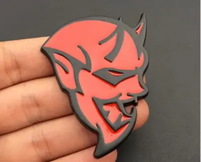 red with black left 2 шт. автомобильный Стайлинг 4 цвета хромированный металл для 3D Hellcat наклейка эмблема задний значок наклейка Dodge Challenger, Charger Ram Chrysler Boot - Название цвета: red with black left