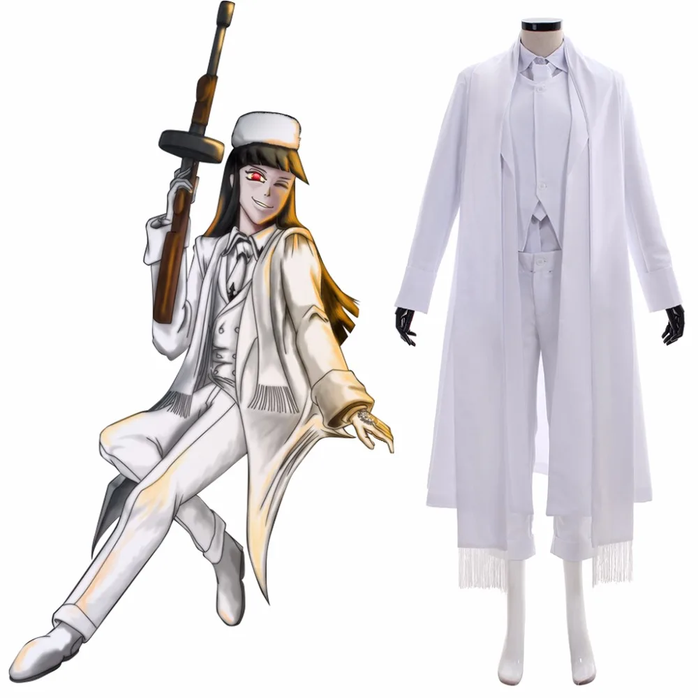 Косплей сделай сам изготовленный на заказ костюм для косплея Hellsing взрослых белый