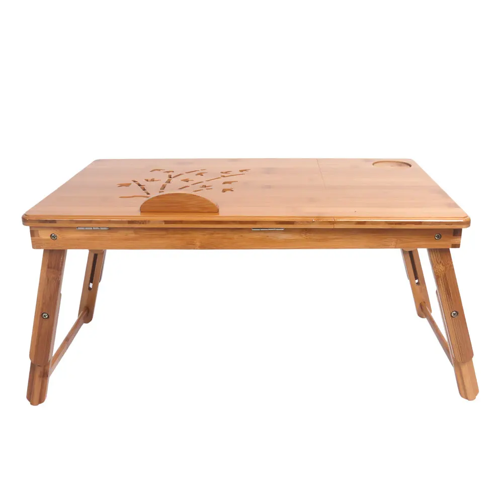53 см выдолбленный узор Регулируемый компьютерный стол с подставкой деревянный
