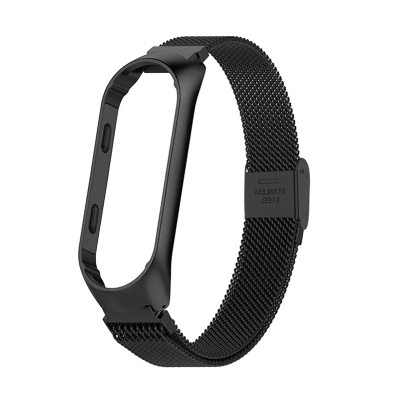 Black Rovtop mi Band 3/4 ремешок на запястье металлический Безвинтовой браслет из нержавеющей стали для Xiaomi mi ремешок 3/4 браслет mi Band 3 браслеты - Цвет: Black