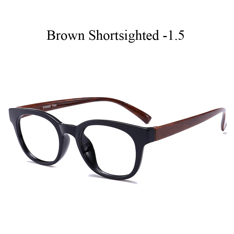brown myopia 1.5 Zilead ультралегкое TR90 круглое готовое стекло для близорукости для женщин и мужчин близорукое с диоптрией-1.0to-4,0 - Цвет оправы: brown myopia 1.5