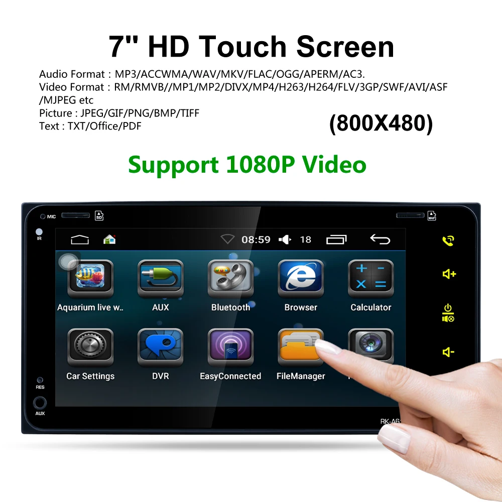 Хит продаж rk a6153c Android 6.0 Системы 7 &quotCar MP5 мультимедийный плеер с GPS Bluetooth AM/FM/RDS Радио