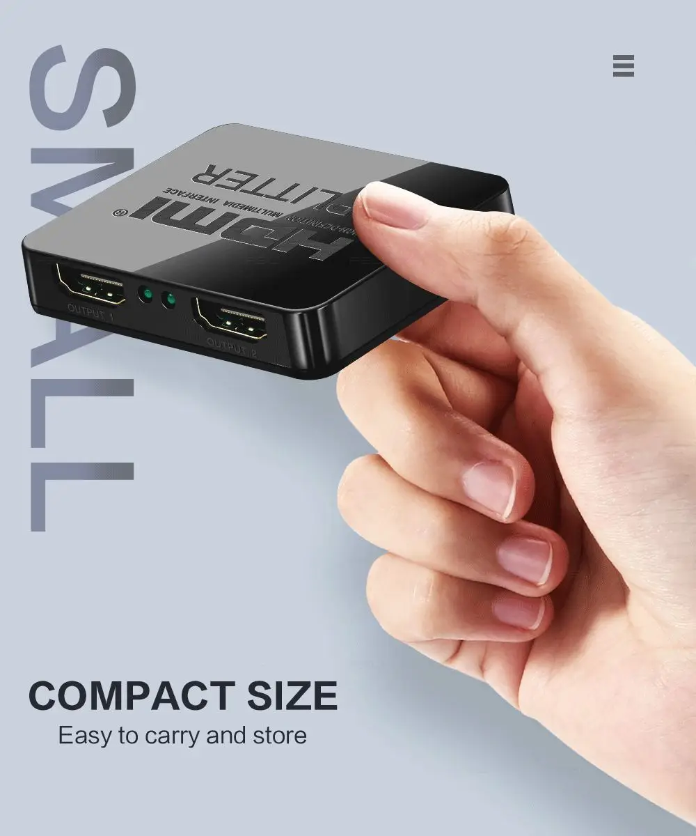 HDMI сплиттер 1 вход 2 Выход коммутатор коробка концентратор Поддержка 4KX2K 3D 2160p1080p