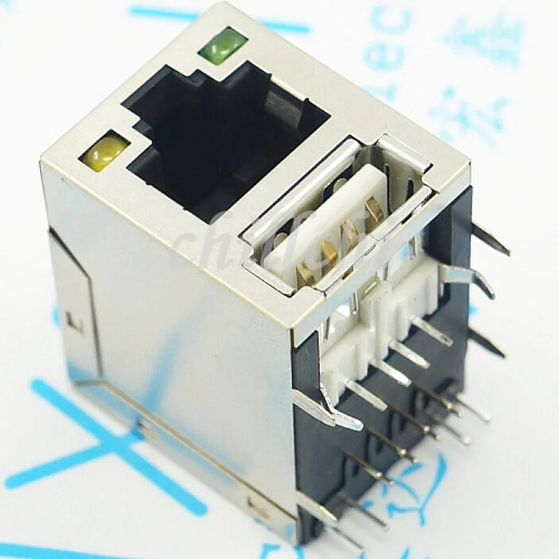 

Bulk sale RJ45 RJ45 network socket socket RJ45 + USB single socket socket with LED lamp