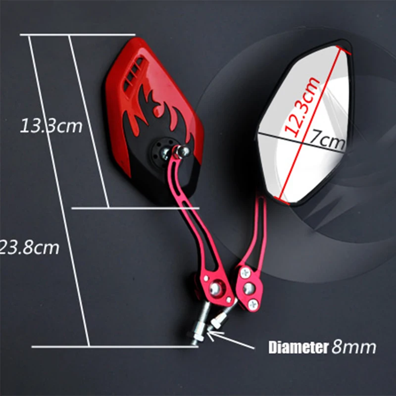 Мотоциклетное зеркало заднего вида 10 мм 8 положительный мотоцикл скутер Кафе racer