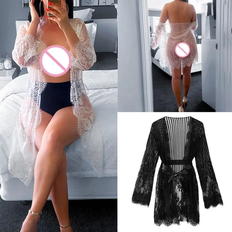 

Dropship 2019 New Arrival Women's Sexy Lingerie Lace Sleepwear Wrap Perspective Underwear Charming Nightwear S-XL Free Ship 50*