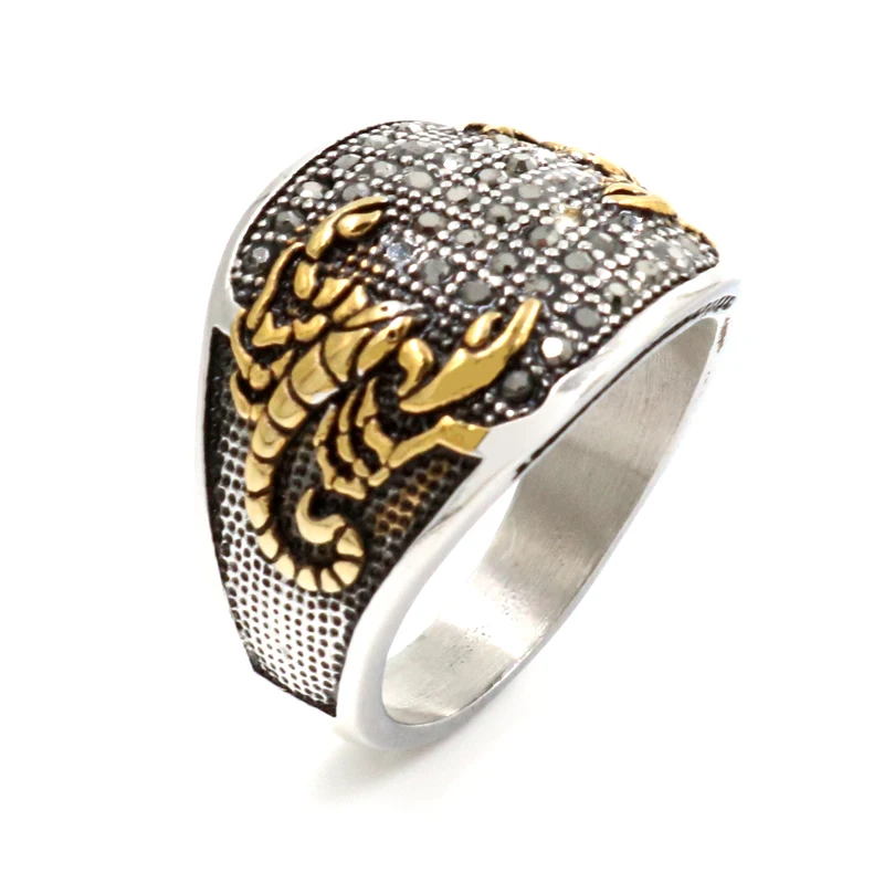 Кольцо мужское из титана и нержавеющей стали винтажное Ювелирное Украшение в