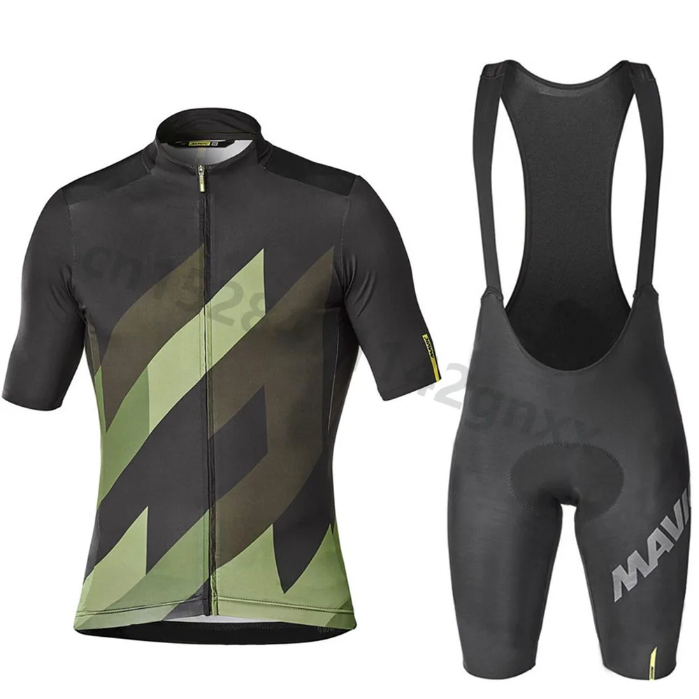 New Mavic Summer Cycling Jersey Set Breathable Team Racing Sport Bicycle Jersey Mens Cycling Clothing Short Bike Jerseys NW - Цвет: 19
