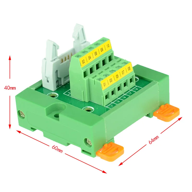 IDC10 Клеммная колодка разъем PLC релейный адаптер монтажная плата на din рейке мини