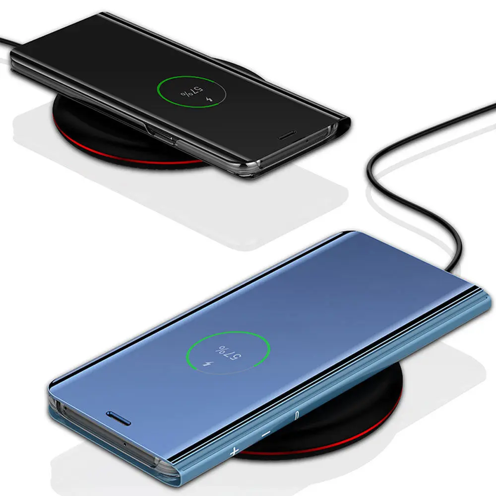 Прозрачный зеркальный умный чехол для Samsung Galaxy Note 9 8 S9 S8 S7 S6 edge Plus A8 A7 A6 A5 A3 2017 2018 A9 Star
