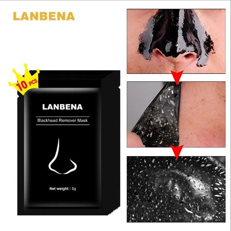 Маска для удаления черных точек LANBENA маска грязевая лица с древесным углем