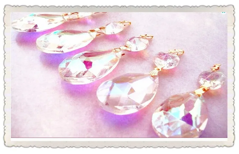 Кристаллы в форме капли стеклянные 50 мм 100 шт./лот|glass crystals for chandeliers|crystal prisms