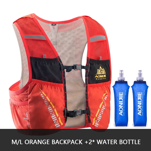 ML.Orange 2 Bottle AONIJIE 5L бегущий жилет рюкзак для велоспорта VestHiking Кемпинг бег марафон скалолазание сумка Жгут водный Пузырь - Цвет: ML.Orange 2 Bottle