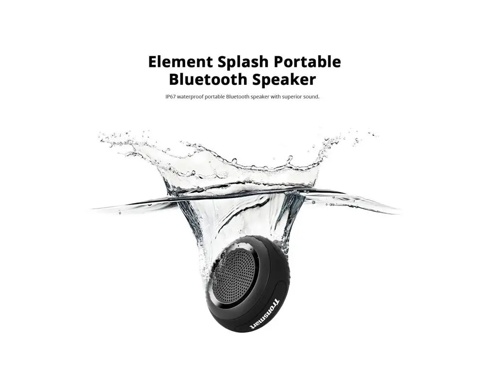 Tronsmart Element Splash IP67 водонепроницаемый портативный Bluetooth динамик с TWS для планшетов ПК iOS Android смартфонов