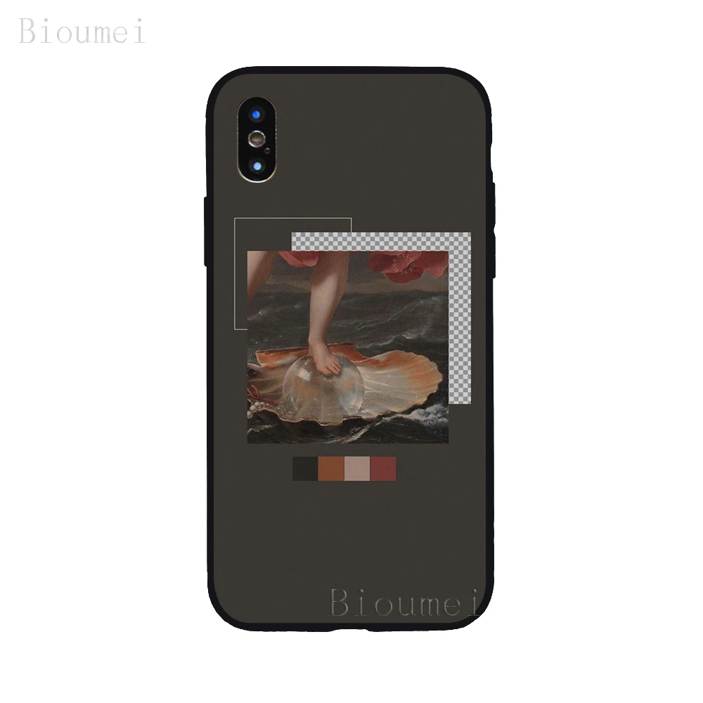A03--6 Bioumei, Ретро стиль, красный, эстетический Мягкий ТПУ чехол для iPhone 11 Pro Max XR XS Max 7 8 Plus 5 6 6S Plus, чехол для X 03 - Цвет: A03--6