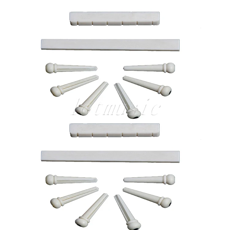 2 компл. акустическая гитара кость мост пальцы / гайка пустым седло реального