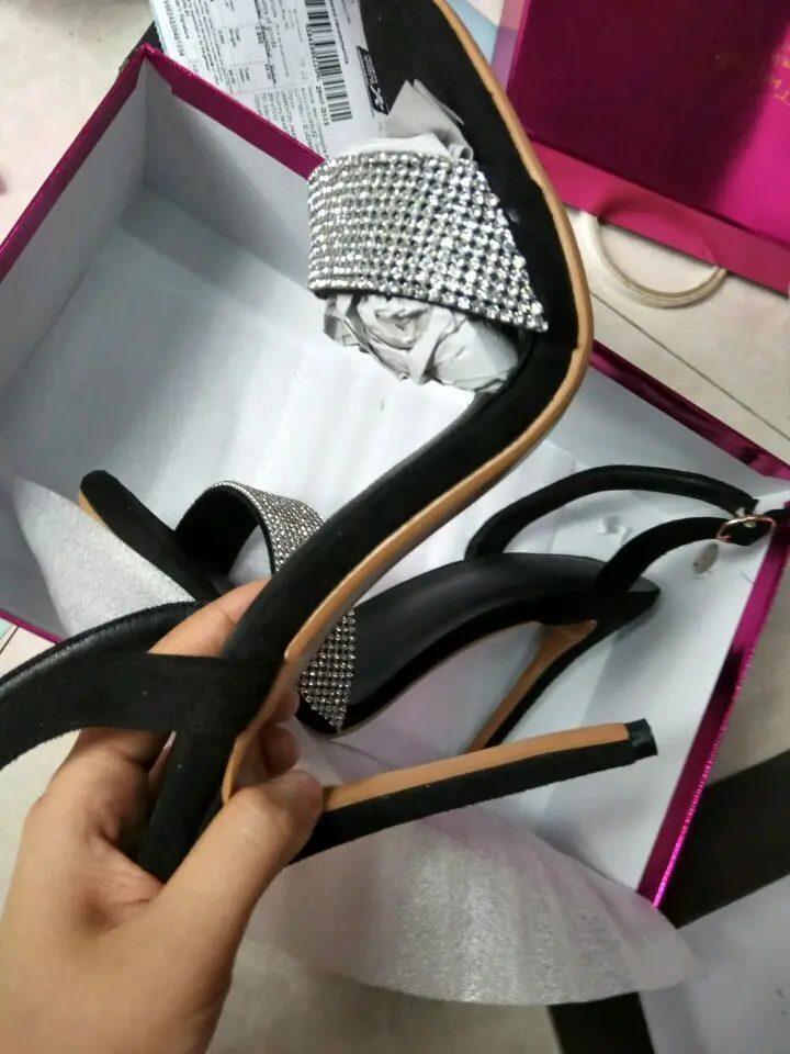 Г., летние пикантные красные и Серебристые свадебные туфли элегантные женские туфли на очень высоком каблуке-шпильке, стразы, ремешок сзади, большие размеры 13, 14