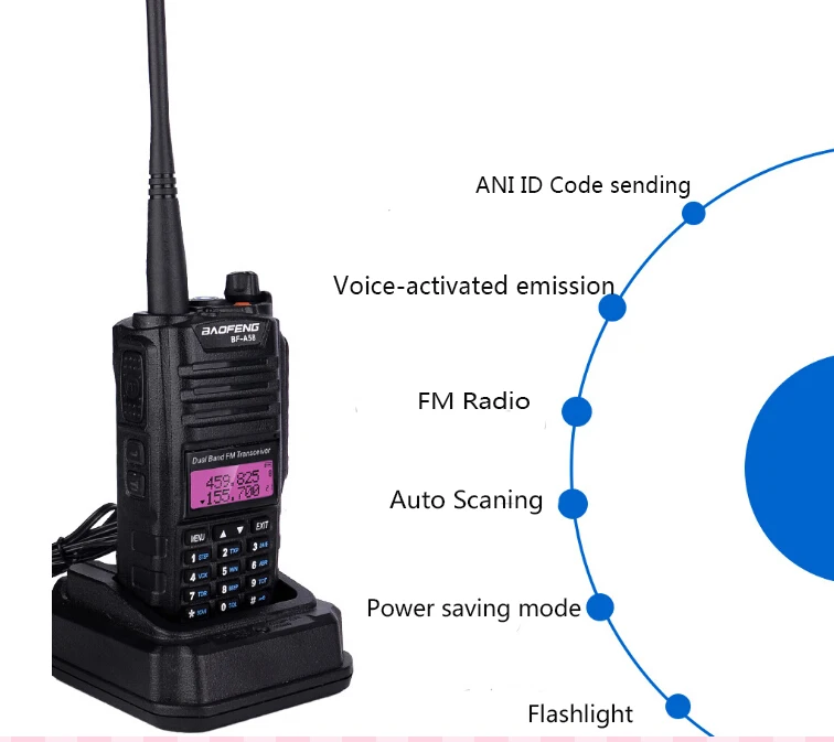 BAOFENG A58 портативная рация профессиональная Водонепроницаемая УФ FM радиостанция CB