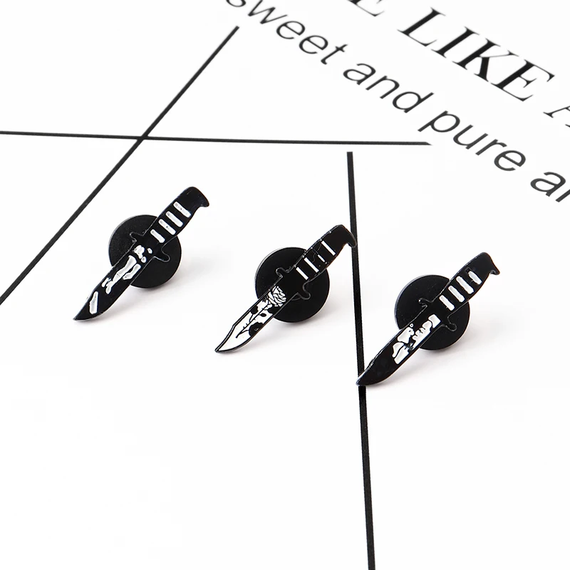 Creative Lover Leg Rose Knife Blade Black Dark Enamel Pins Punk Pin Badges Brooches for Women Men Jewelry Accessories | Украшения и