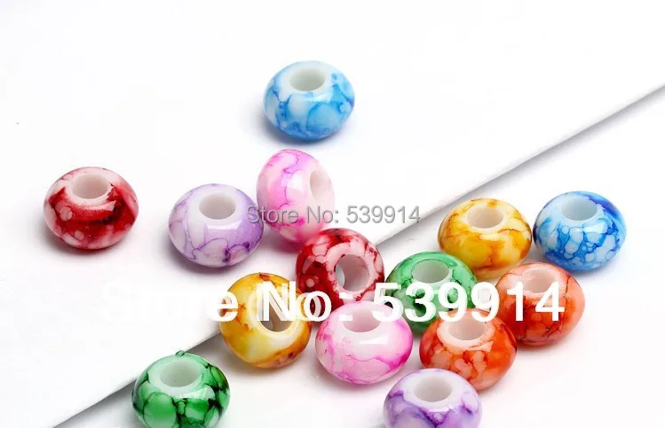 14*8 мм Смешанные Красочные штампы большие бусины с отверстиями подходят для
