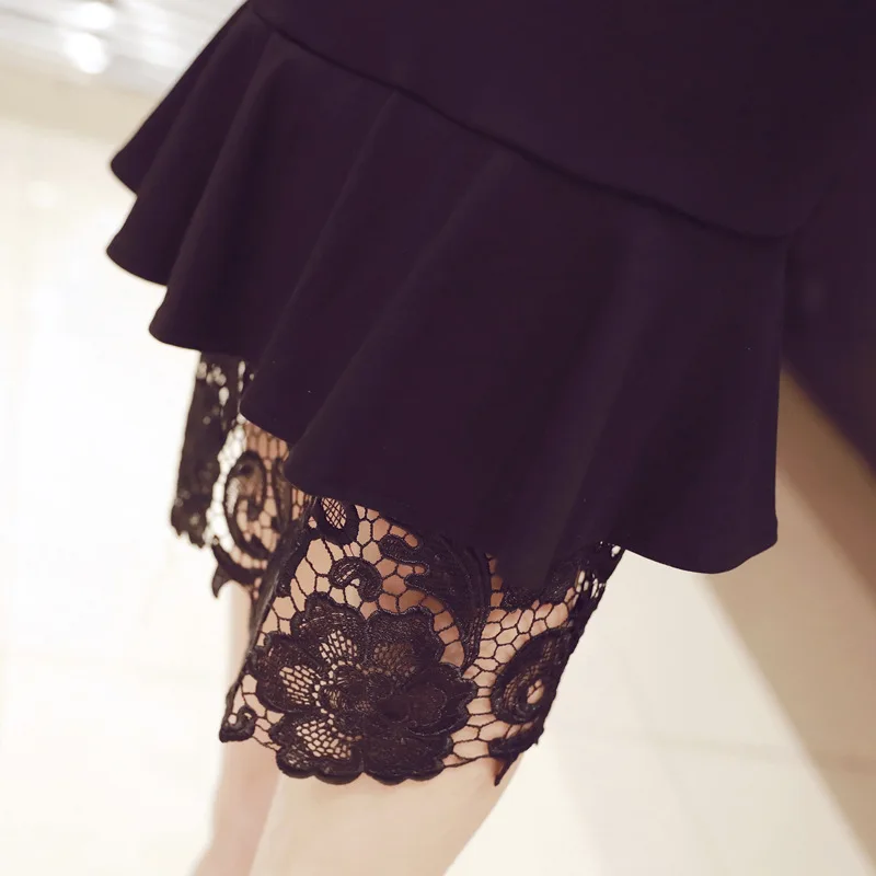 Новинка 2020 летнее Черное женское платье с рукавом 3/4 о образным вырезом лоскутные