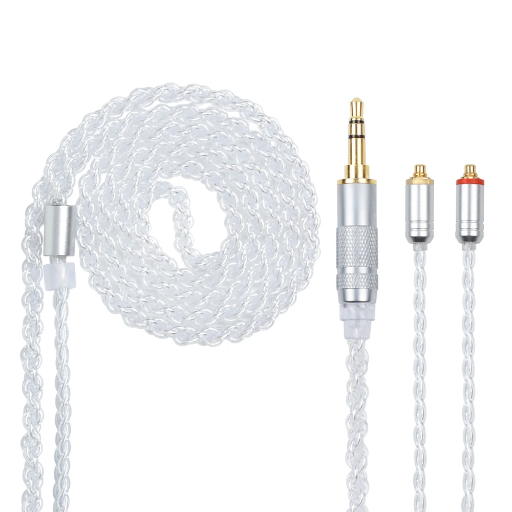 NiceHCK MMCX/2Pin разъем 4 4/3 5/2 5 мм сбалансированный х ядерный посеребренный кабель для