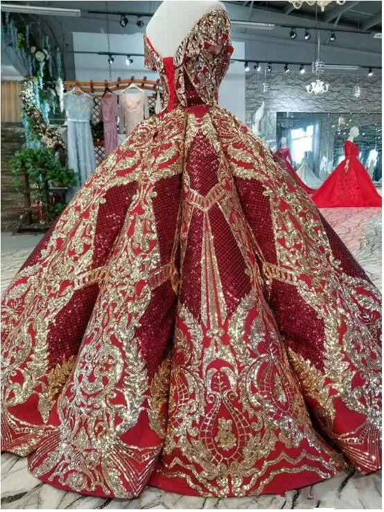 Роскошное платье королевы в пол Красное Атласное Бальное Платье с золотыми