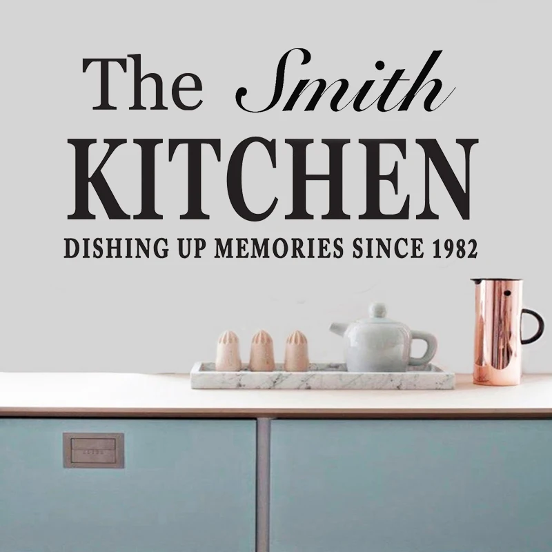 Personalised Family Name Kitchen Wall Sticker Art Quote Decal Vinyl Dining Room F713